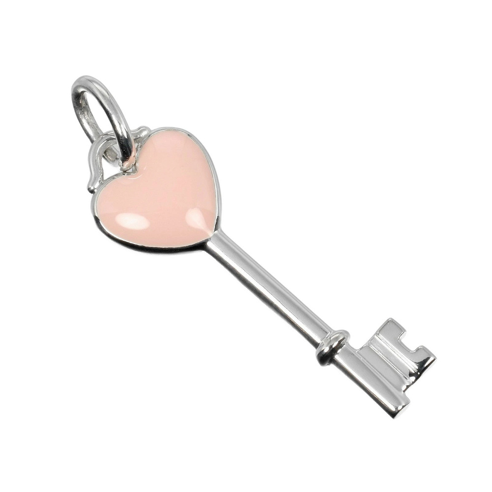Tiffany Co Heart Key Pendant Top Sterling Silver